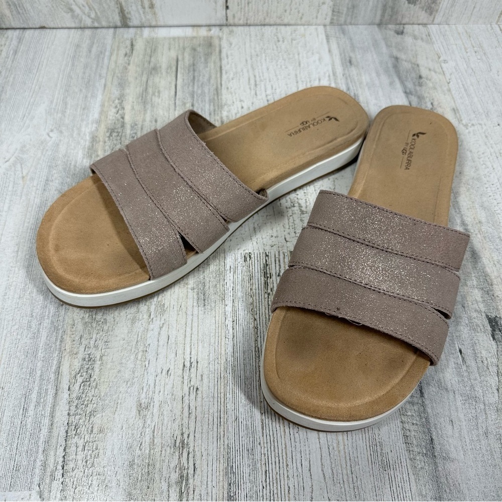 Koolaburra by UGG Taupe Suede Double Strap Slide Sandals #158